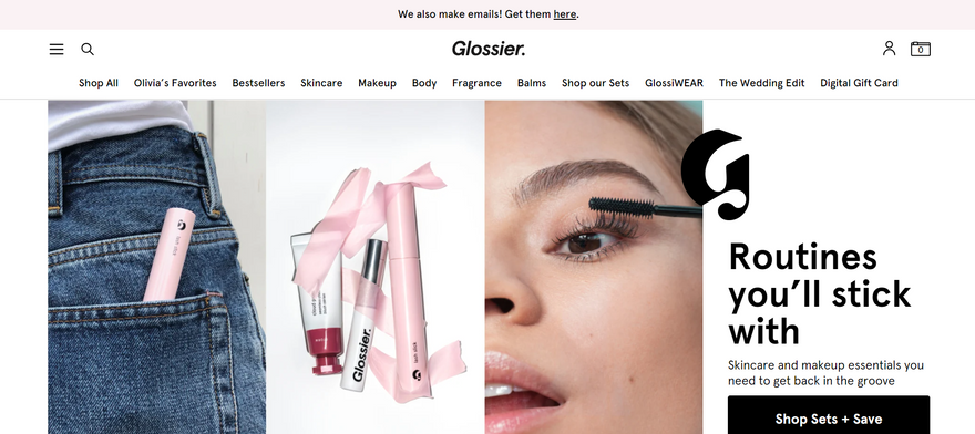 Glossier Website Glossier website homepage