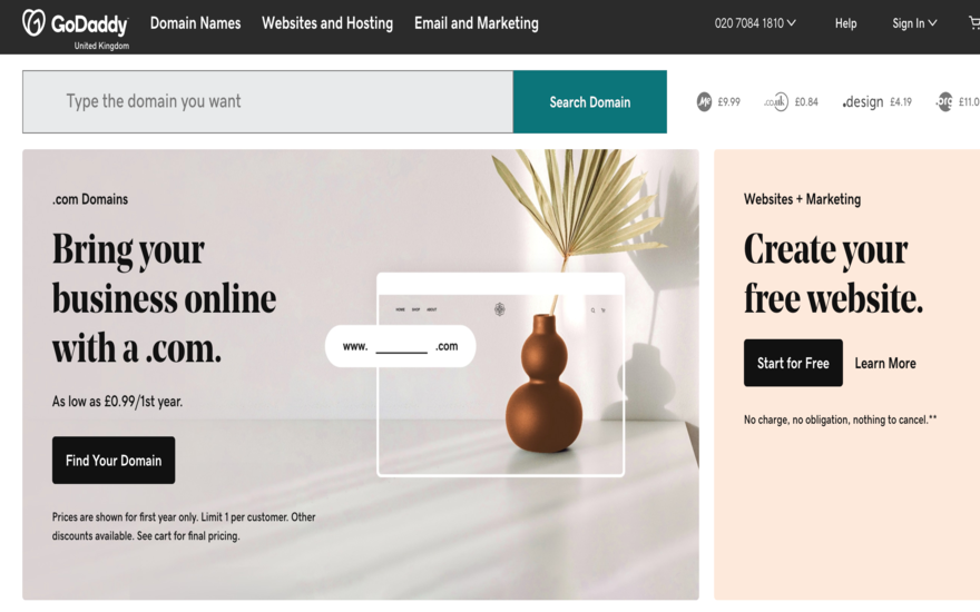 Go Daddy Go Daddy homepage