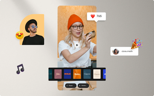 godaddy ai video promotional image of infliencers making videos with social med themia graphics surrounding