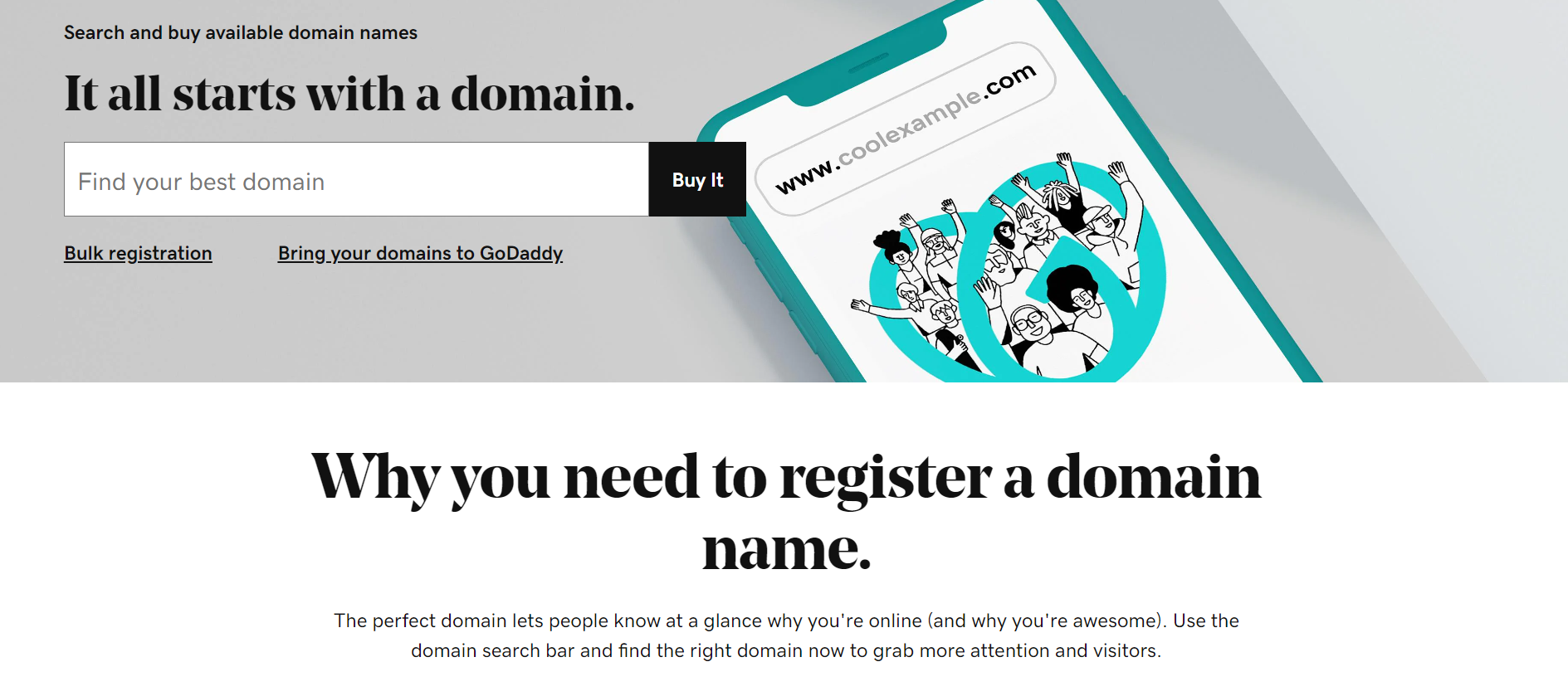 GoDaddy domains GoDaddy domain registration with domain search bar