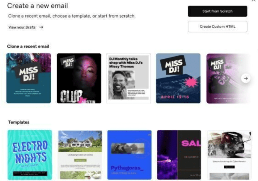 GoDaddy email automation interface