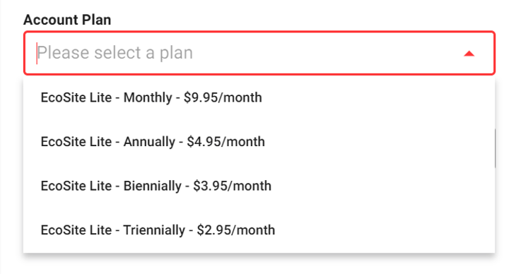 greengeeks checkout choosing between four hosting plans in GreenGeeks' checkout process