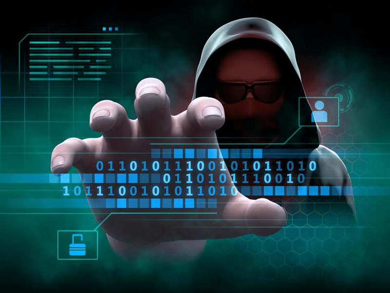 hackers (1) scary hacker man reaching out to grab code with his malicious fingers