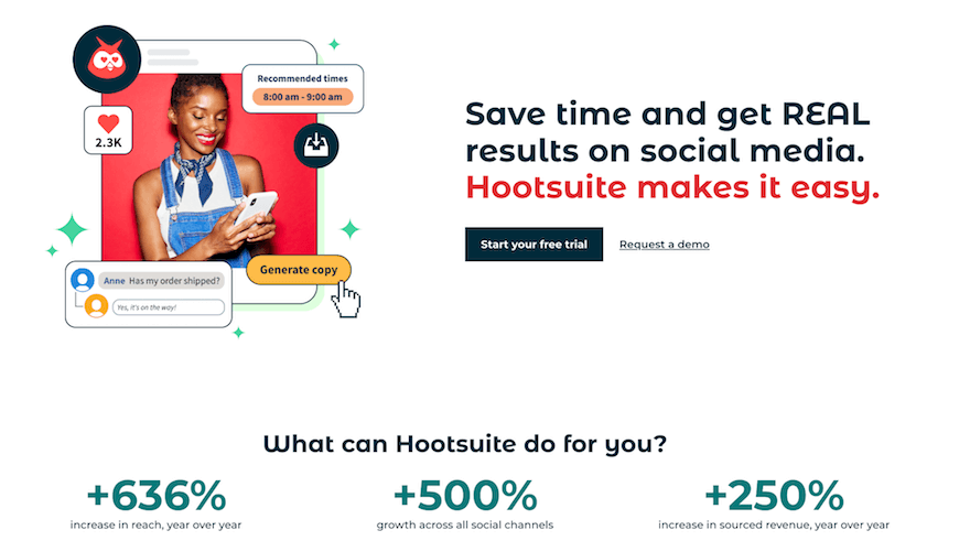 Hootsuite social listening tool website screenshot Hootsuite social listening tool website screenshot