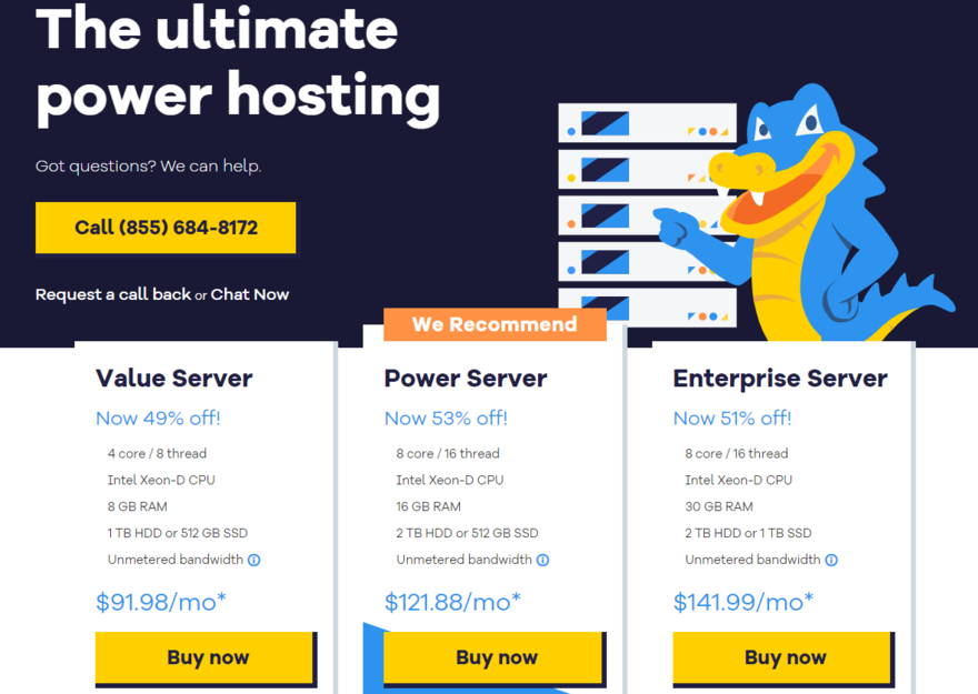 HostGator dedicated hosting plans