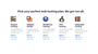 Starting prices and descriptions of HostGator's different hosting types and website builder service