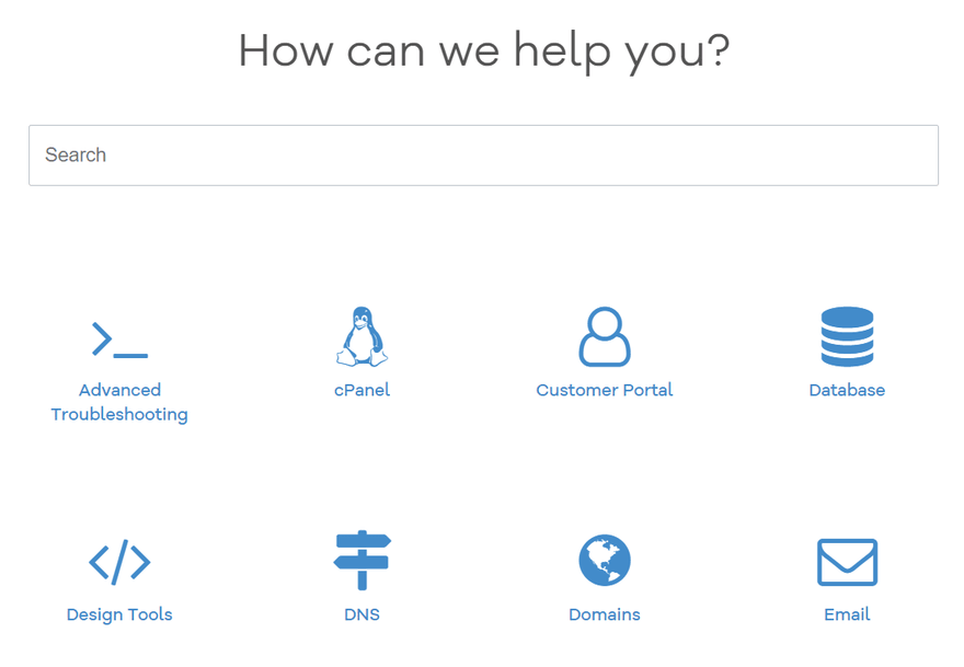 HostGator Knowledge Center HostGator knowledge base search bar