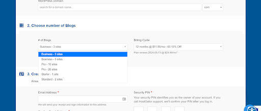 HostGator Wordpress A screenshot of HostGators checkout, showing a breakdown of that's included
