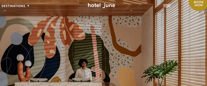 Hotel June website screenshot