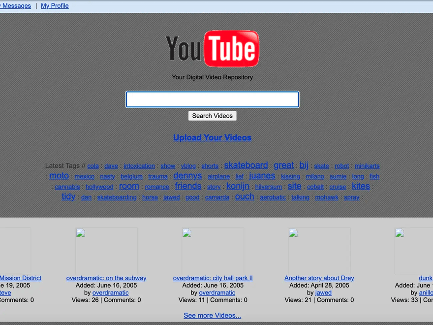 how does youtube algorithm work original youtube page The very first website layout for the YouTube page, mostly links and broken image files, does not look good