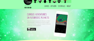 Homepage for game studio Chairian Works featuring a game on a phone