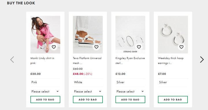 how to design a product page asos product recommendations asos product recommendations