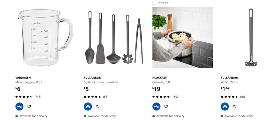 IKEA kitchen utensils website screenshot IKEA kitchen utensils website screenshot