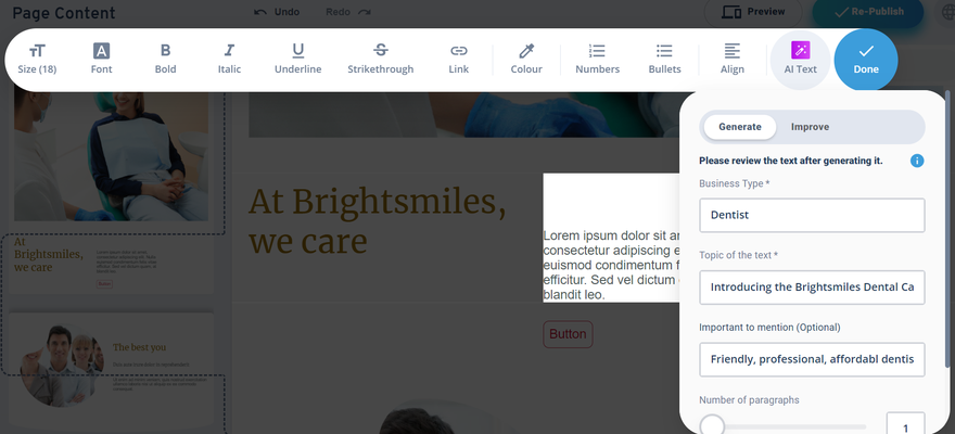 IONOS AI Text generator
