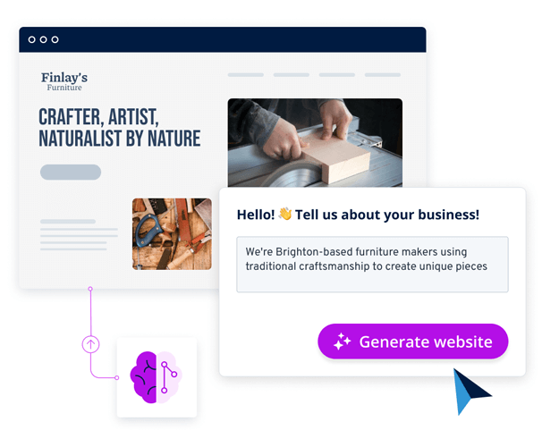 IONOS AI website page depicting various AI features with windows and images
