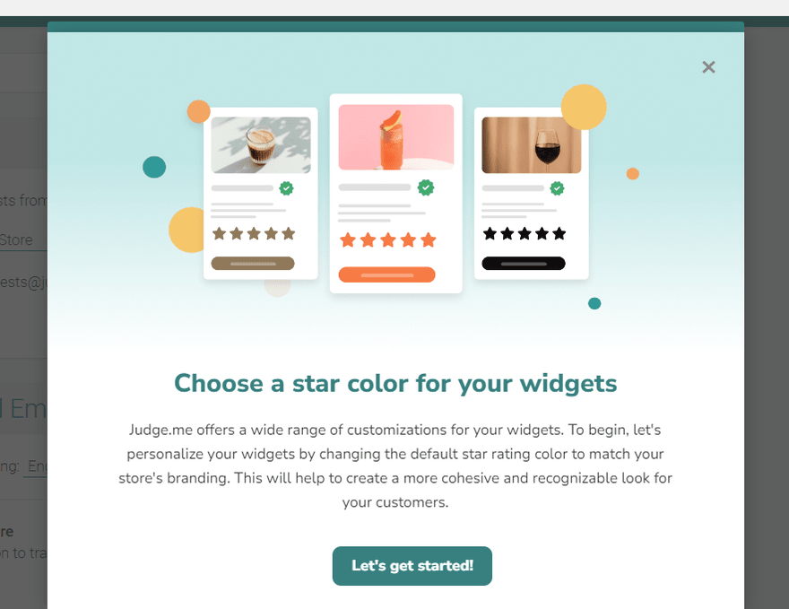 judge.me2 A selection of star ratings in different colors for different websites and drinks.