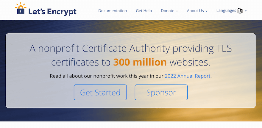 Lets Encrypt homepage screenshot Lets Encrypt homepage screenshot