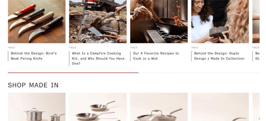 Related posts and products to buy at the bottom of a Made in Cookware blog post