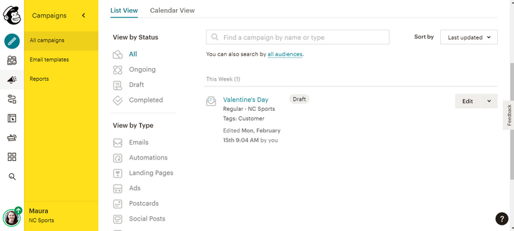 mailchimp dashboard mailchimp account dashboard