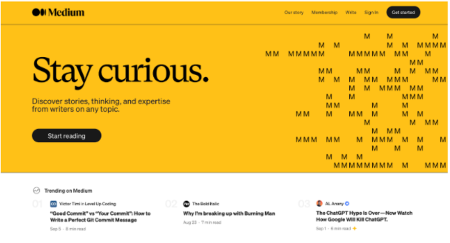 medium Medium webpage