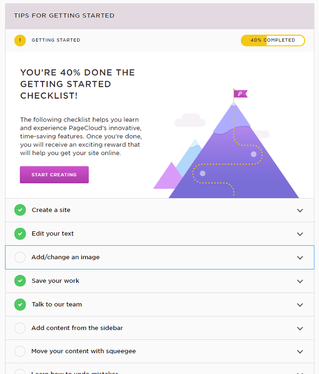 pagecloud-checklist PageCloud site completion checklist