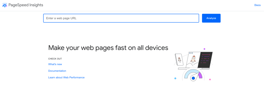 pagespeed insights PageSpeed Insights homepage