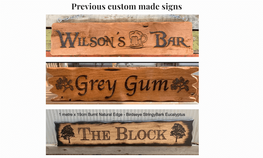 personalized signs 3 images of previously made custom wooden signs created by Flamin' Signs and Boxes