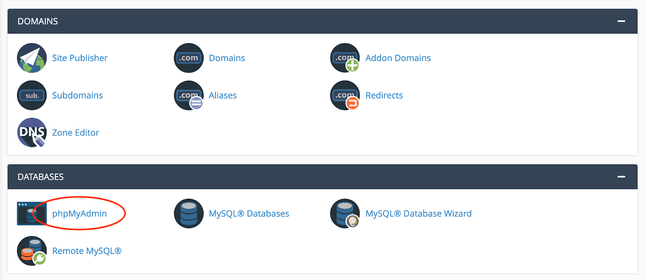 phpmyadmin phpmyadmin in cpanel