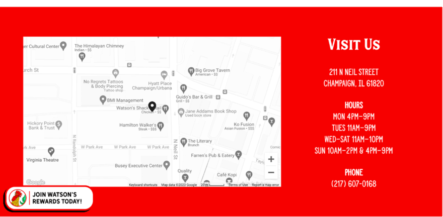 Map Contact page for Watson's