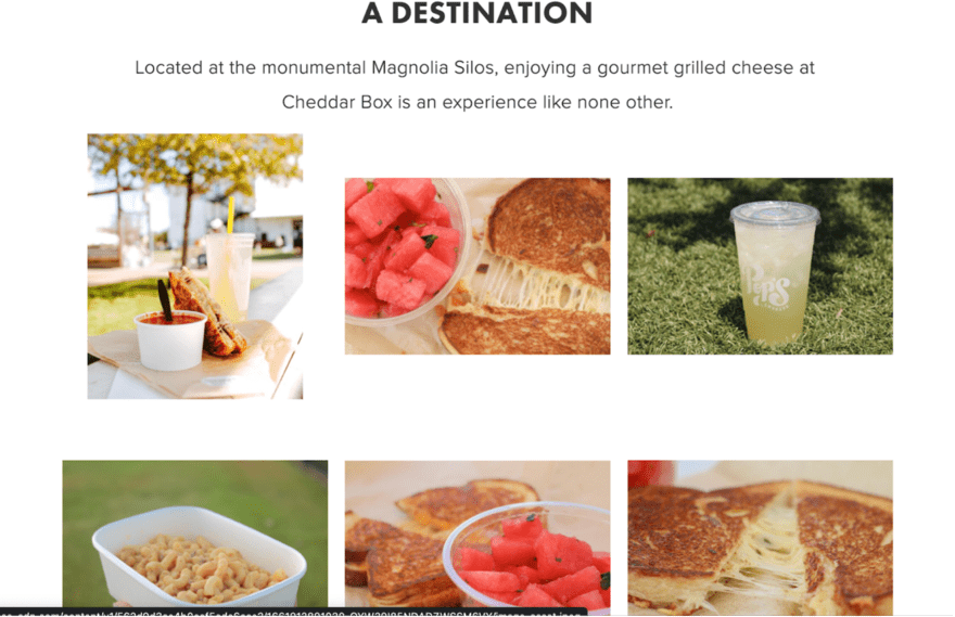 food options A collage of photos of food and drinks sitting on a metal table in a park. The food includes a grilled cheese sandwich, a salad, a bowl of soup, a plate of fruit, and a glass of lemonade. The drinks include a cup of coffee, a bottle of water, and a can of soda.