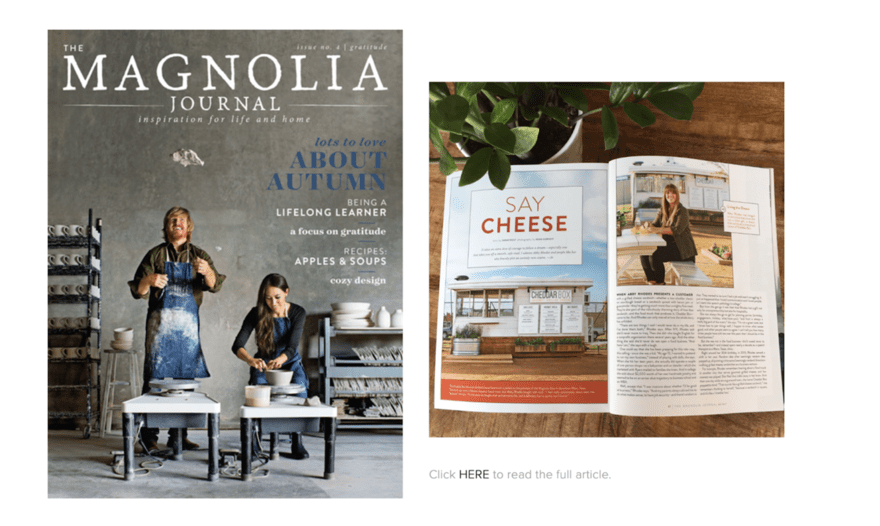 News page Images of magazine reviews for Cheddar Box.