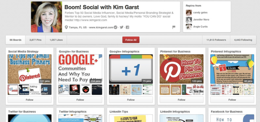 Pinterest Example of how to promote a blog on Pinterest