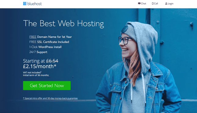 Bluehost homepage Bluehost homepage