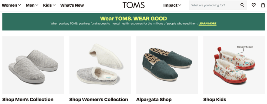 Toms product collections