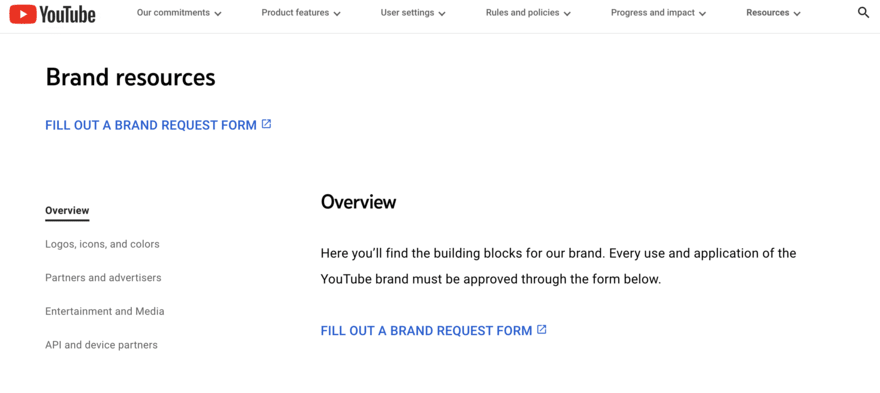 YouTube brand guidelines YouTube brand guidelines overview and request form
