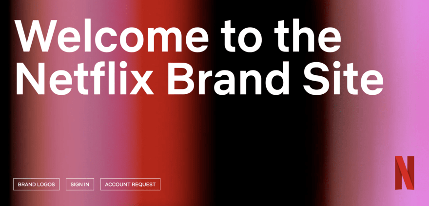 Netflix welcome to the brand site page with red and black background