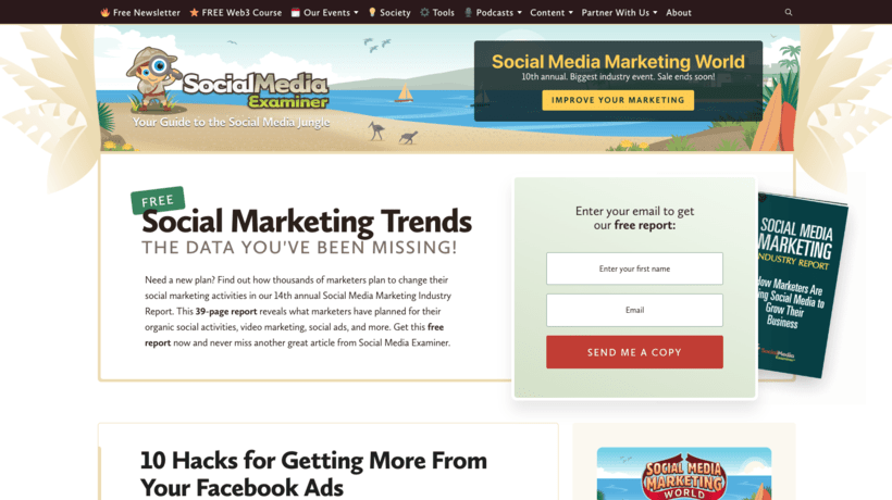 Screenshot 2023-01-17 at 15.59.43 Social Media Examiner homepage