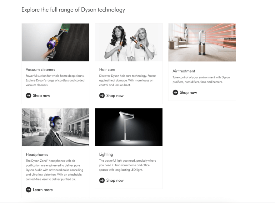 Dyson Dyson product categories