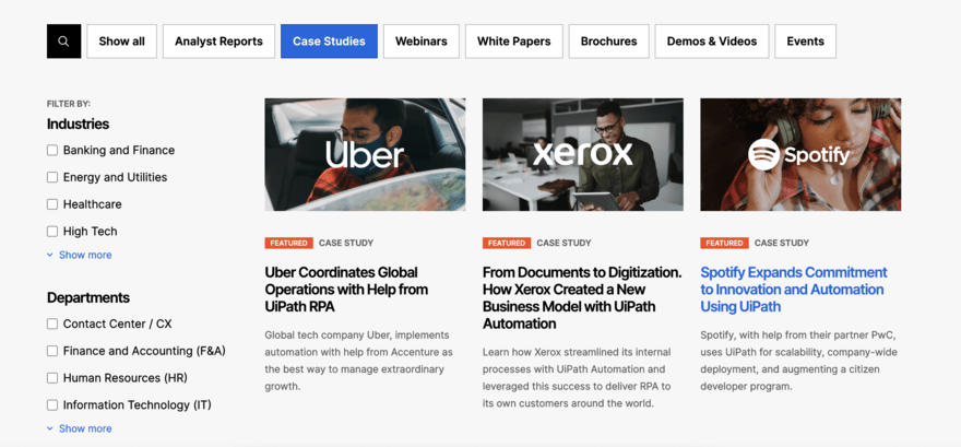 Tech brand UI Path Tech brand UI Path case studies