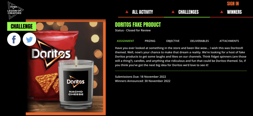Doritos UGC campaign Doritos UGC campaign