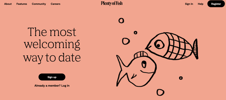 Plenty of Fish homepage Plenty of Fish homepage