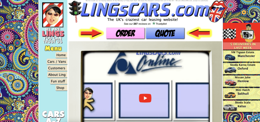 Lings Cars website