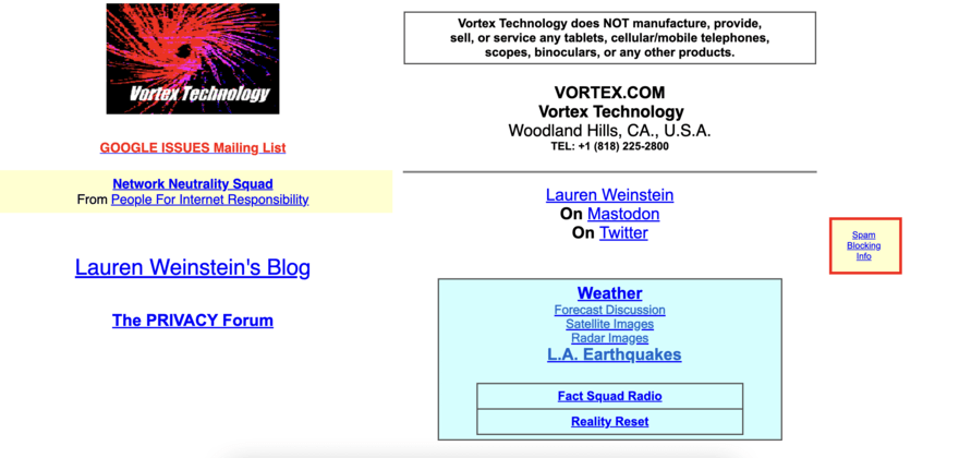 Vortex Technology website