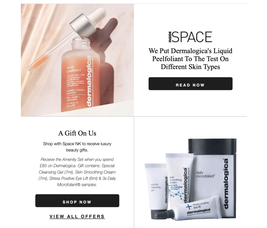 Beauty brand Space NK email marketing Beauty brand Space NK email marketing