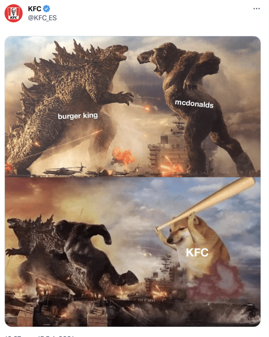 KFC meme marketing tweet KFC meme marketing tweet