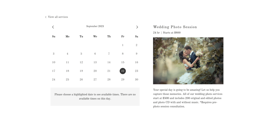 Screenshot 2023-09-22 at 09.15.29 Booking calendar in Wix's backend