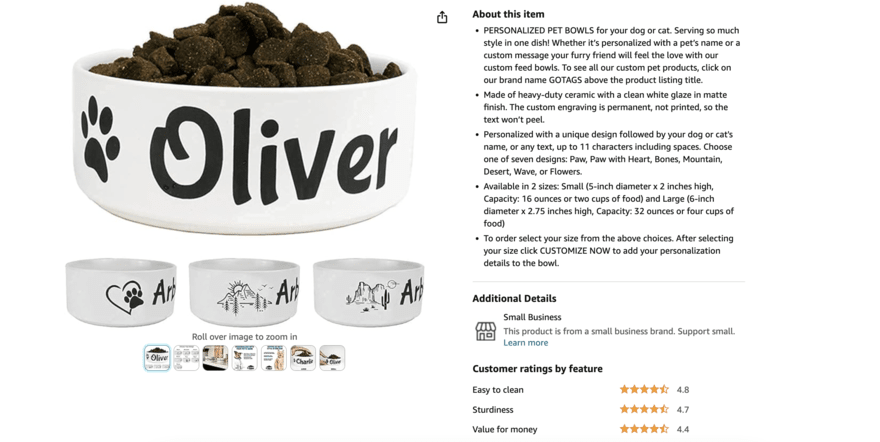 Amazon product listing Amazon product listing