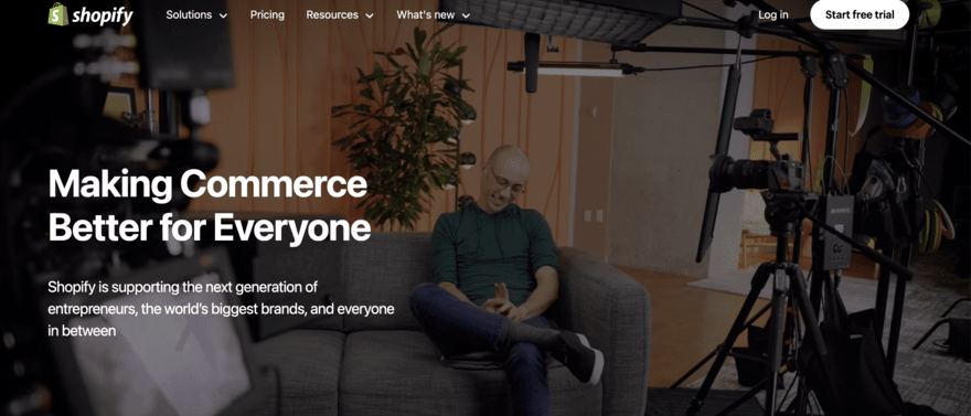 Shopify homepage Shopify website builder homepage