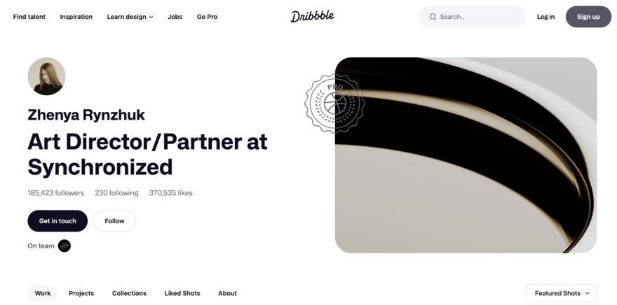 Zhenya Rynzhuk Dribbble profile of Zhenya Rynzhuk, Art Director/Partner at Synchronized, with design sample.