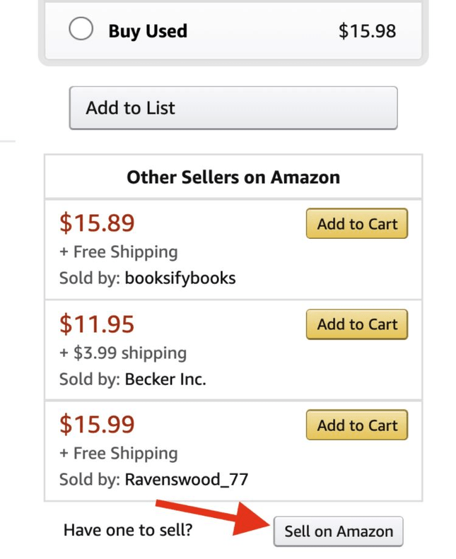 sell amazon button Sell on Amazon button on book’s product page